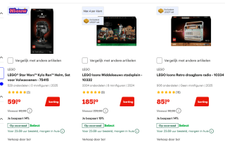 Tot 20% korting op geselecteerde Lego bij Bol