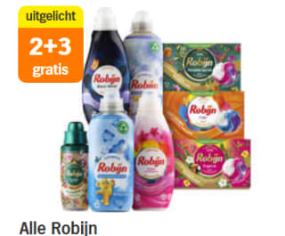2+3 gratis op alle Robijn bij de AH