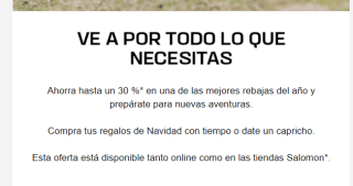 Descuento de hasta -30% en marca Salomon