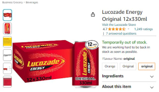 Capture 12 cans of Lucozade Energy Original at Amazon for £5