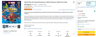 Lego Marvel 2023 Visual Dictionary met exclusieve Iron Man Mark 64 Armor minifiguur voor €11,99 bij Amazon