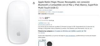 Apple Ratón Magic Mouse: Recargable, con conexión Bluetooth y Compatible con el Mac y iPad por 65€