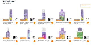 Alle Andrélon 3 voor €10,99 bij de AH