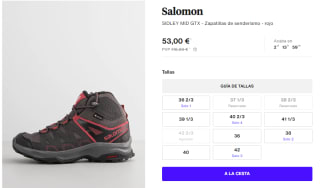 Botas de Trekking para Mujer Salomon SIDLEY MID GTX por 53€