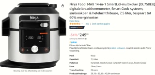 Ninja Foodi OL750EU Multicooker - 14 Kookfuncties - Inclusief Airfryer voor €249 bij Amazon