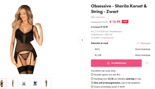 Obsessive - Sherila Corset met string voor €15,99 bij Easytoys