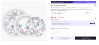 Vajilla 12 piezas opal azul Thelma Blue Arcopal por 7.09€