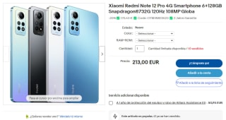 Xiaomi Redmi Note 12 Pro 4G de 6+128GB por 171,20€