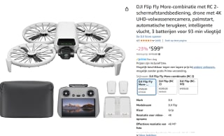 DJI Flip Fly More Combo (DJI RC 2) Drone Grijs voor €599 bij Amazon