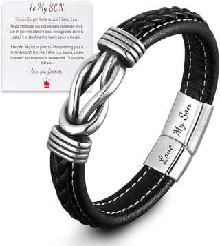 Pulsera Piel Plata con Texto por $131 | Descuento Amazon