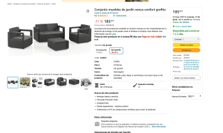 Conjunto muebles de jardín Venus confort grafito por solo 185,20€