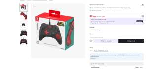 Mando - Hori Turbo Super Mario, Para Nintendo Switch, Con Cable, Negro y Rojo por 20,95€ (12,57€ usuario nuevo)