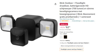 Blink Outdoor + Floodlight IP beveiligingscamera voor €62,99 bij Amazon