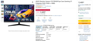 Monitor ASUS VY279HGR Eye Care 27" por $2,490 | Descuento Amazon