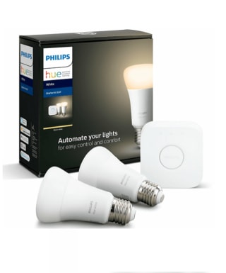 Kit de iluminación - Philips Hue, 2 bombillas, Inteligente, LED, Puente, Luz blanca cálida por 35.98€