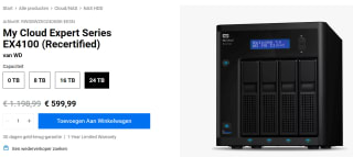WD My Cloud EX4100 WDBWZE0240KBK 24TB NAS-server voor €599 bij Western Digital