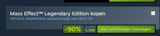 Mass Effect Legendary Edition voor €5,99 via Steam