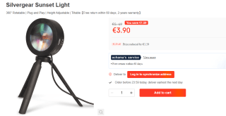 Silvergear Sunset lamp voor €3,90 bij Ochama