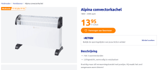 Alpina Convector kachel voor €13,95 bij de Action