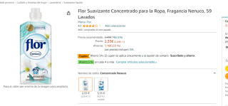 Suavizante concentrado para ropa Flor - 59 lavados por 2.09€