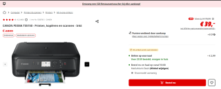 Canon PIXMA TS5150 - All-in-One Printer / Zwart voor €39 bij de Mediamarkt