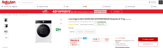 Lave linge hublot SAMSUNG WW11DB7B94GE Bespoke AI à 799€