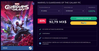 Marvel’s Guardians of the Galaxy PC por $93 | CDKeys