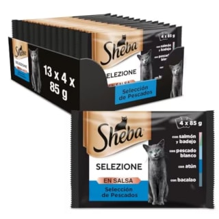 Comida Húmeda Sheba Selezione para Gatos Selección Pescados en Salsa por 16,74€