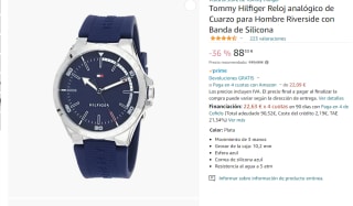 Reloj marca Tommy Hilfiger para hombre por 88,33€