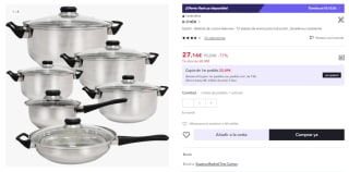 Batería de cocina Quttin Genova - 12 piezas de acero para inducción, duradera y resistente por 27.16€ (Cuenta Nueva 17.16€)