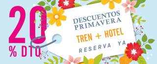 20% de descuento y además acumula Puntos Renfe en cualquier compra de tren+hotel de Renfe Viajes