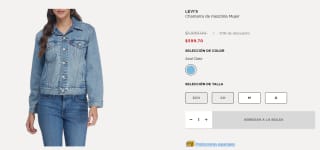 Chamarra de Mezclilla Levi's por $600 en El Palacio de Hierro