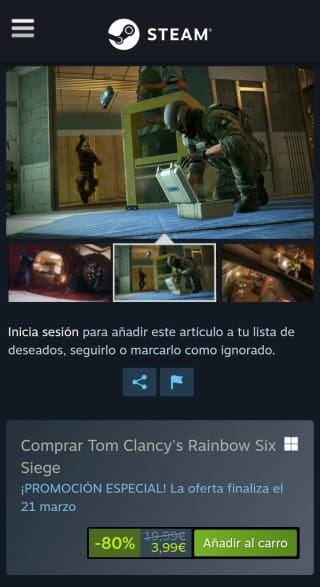 Tom Clancy's Rainbow Six® Siege por 3,99€.