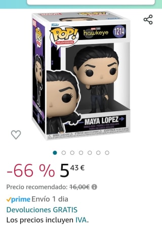 Funko Pop! Marvel Hawkeye Maya Lopez por 5,43€.