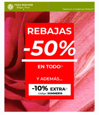 -50%, -10% Extra en las Rebajas Yves Rocher.