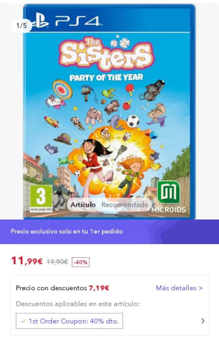 The Sisters Party of the Year PS4 por 11,99€.