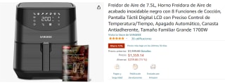 Freidora de Aire 7.5L Sangkee a $1,359.14 en Amazon