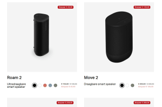 Tot 20% korting op diverse artikelen bij Sonos
