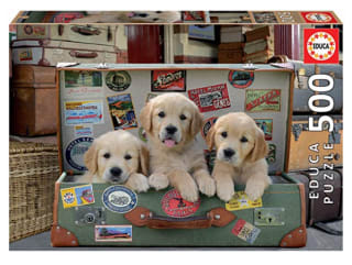 Puzzle Educa de 500 piezas Cachorros en el Equipaje por 5€
