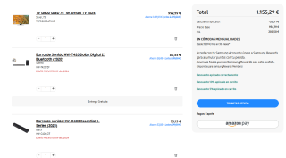 TV QLED 75" Samsung TQ75Q80DATXXC, QLED 4K por 1.110,65€ o con dos barras sonido por 1.155,29€