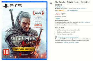 The Witcher 3: Wild Hunt – Complete Edition voor €18,95 bij Amazon