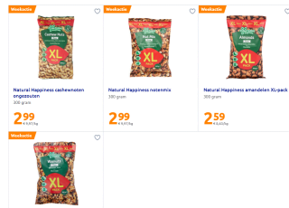 Diverse Natural Happiness noten vanaf €2,59 bij de Action