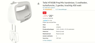 Tefal Prep'Mix Handmixer voor €26,99 bij Amazon