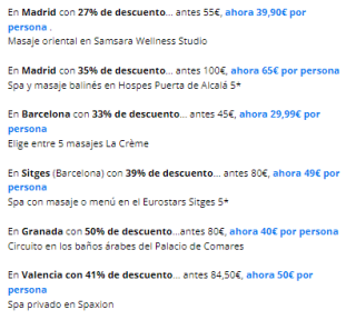 Descuentos de hasta -50% spas, masajes y baños árabes