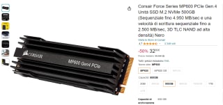 SSD 500GB Corsair Force Series MP600 PCIe Gen.4 por 32.89€