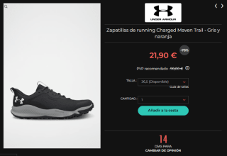 Rebajas hasta 75% + 10€ EXTRA Under Armour ropa y calzado desde solo 9,90€