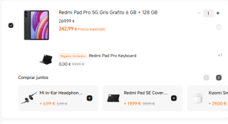 Tablet Xiaomi Redmi Pad Pro 5G de 6GB/128GB + Funda Redmi Pad Pro Keyboard por 242,99€ o estudiantes por 229,49€