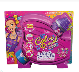 Barbie Color Reveal Peinados Cupcake, muñeca sorpresa de juguete con accesorios para el pelo y mascota por 19.99€