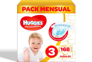 168 pañales ultra cómodos Huggies Bebés tamaño 3 por 24,55€ en Amazon