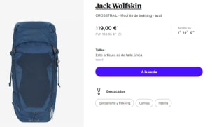 Mochila Jack Wolfskin CROSSTRAIL por 119€